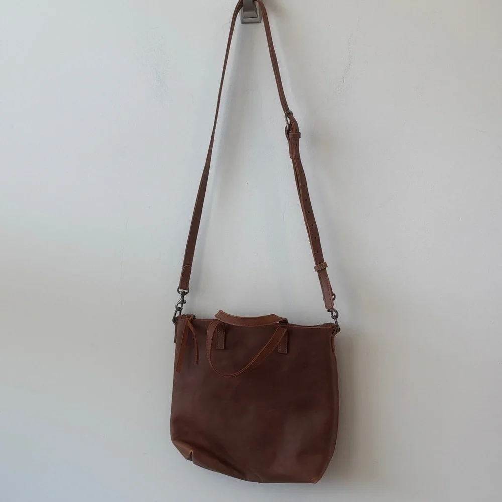 Able Handmade Brown Leather Crossbody Bag - Picture 7 of 10
